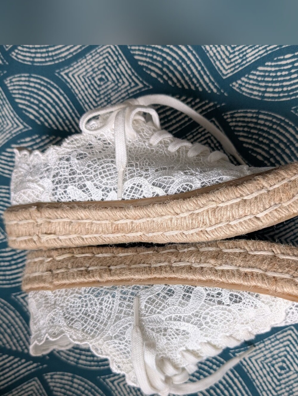 SeaVees White Lace Espadrille Sneakers 7.5 - Picture 4 of 10